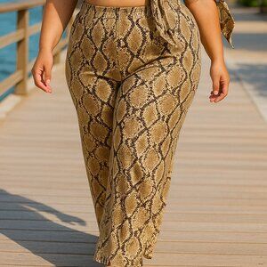 H&M Snake Print Wide Leg Pants (M)
